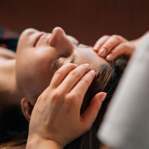 Person at rest during an Access Bars session